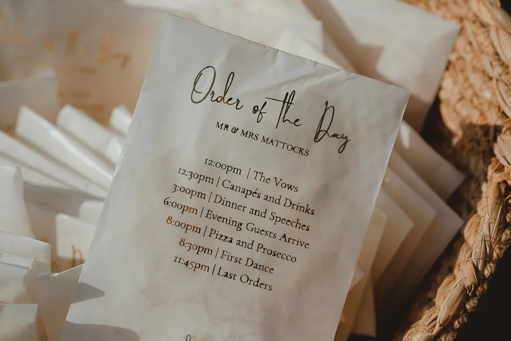 Why an Order of the Day is Important For Your Wedding Guests