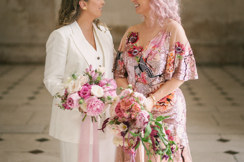 Two Brides & Their Modern Pretty in Pink Dublin City Wedding