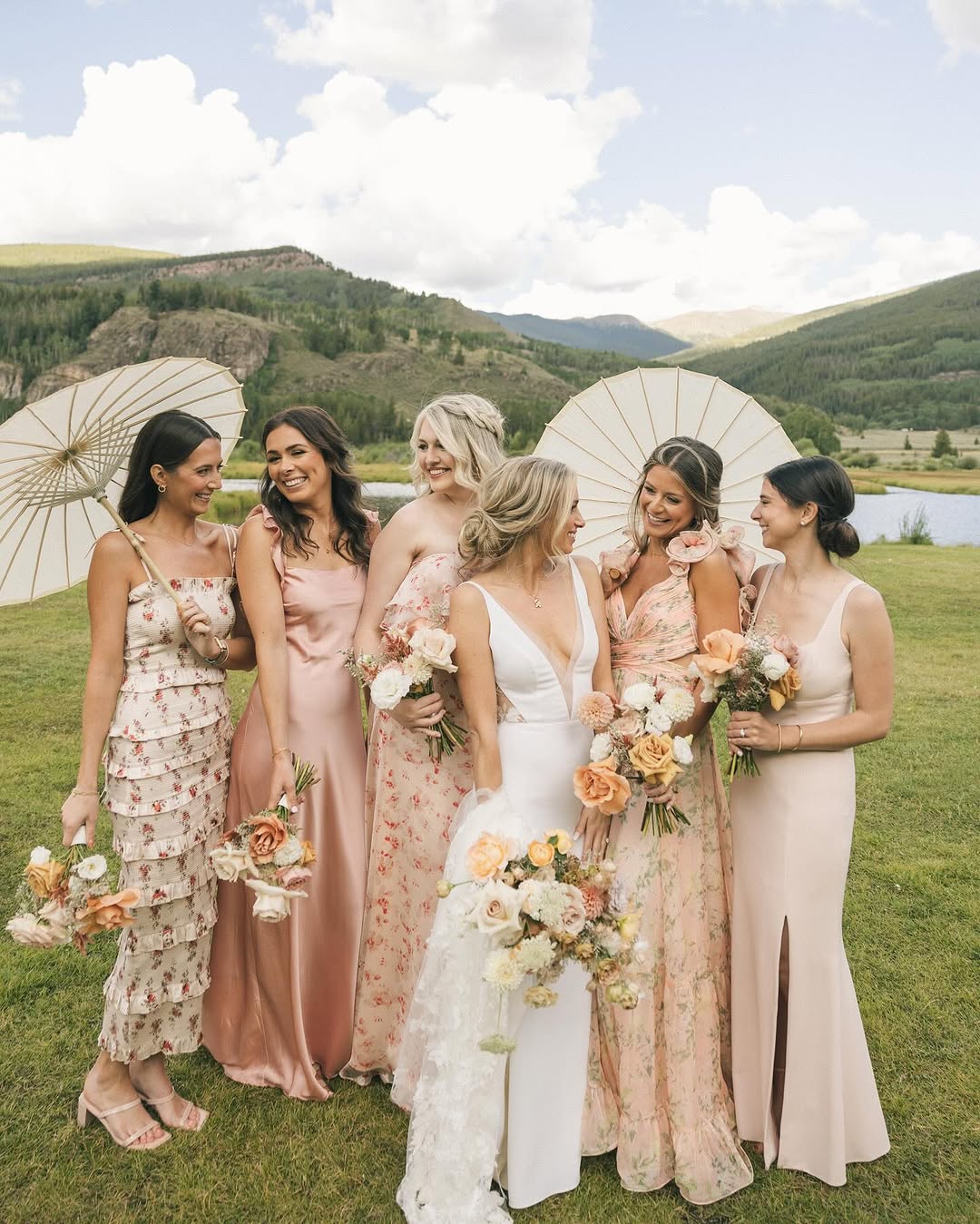 Pretty in Peach Bridesmaid Dresses