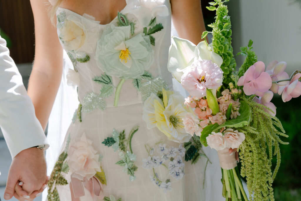 Real Bride Style: Colourful Embroidered Wedding Dresses
