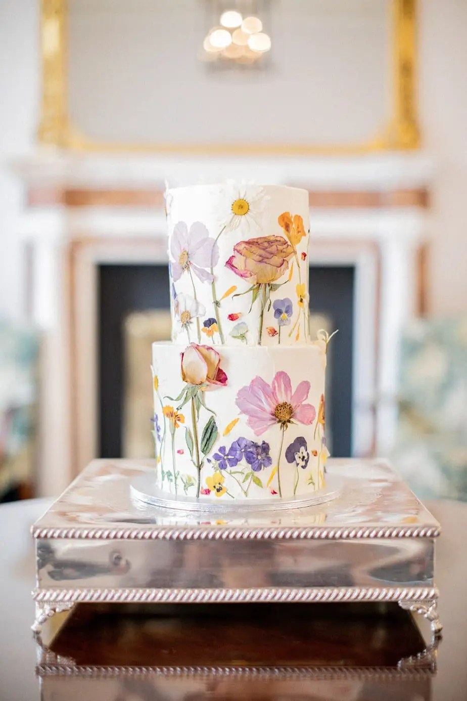 Pressed Flower Wedding Cakes to Inspire